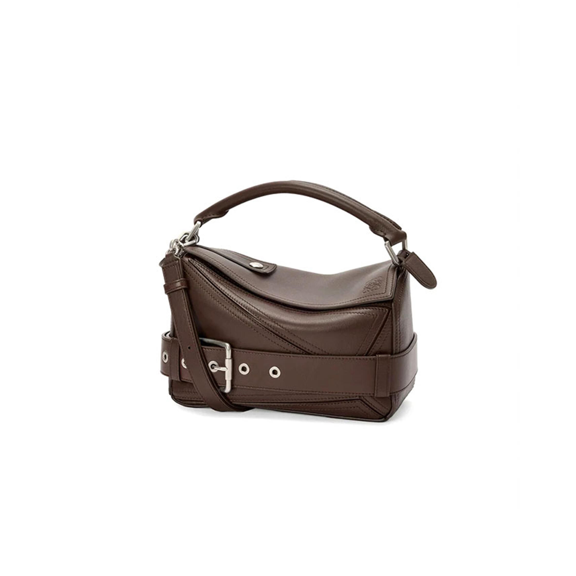 L0ew* small puzzle biker bag in shiny calfskin a510s21xc7 (24*16.5*10.5cm)